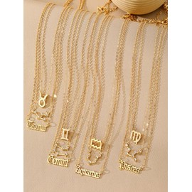 Constellation Pendant Necklace, Fashion Jewelry for Party, Daily Clothing Decor, Trendy All-match & Exquisite Jewelry for Birthday Gift - Color: Golden, Specification: Scorpio