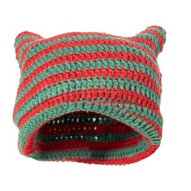 Cat Beanie Y2K Accessories Crochet Hats for Women Winter Hat Vintage Beanies Grunge Accessories Emo Accessories (Red, Green)
