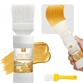 Liquid Gold Leaf Paint 6.35 Oz, 2 in 1 Paint for Wood, Art, Painting, Handcrafts