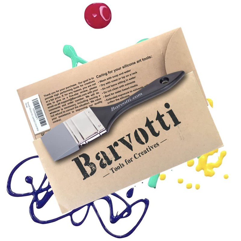 Barvotti Silicone Color Shaper Brush (Mottler) - a Flat Sharp-Edged