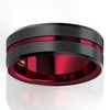 ATOP 8Mm Splicing Black Brushed Tungsten Carbide Ring With Comfort