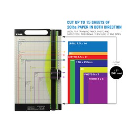 CARL, Professional Rotary Paper Trimmer 15-inch, 15 Sheet Cutting Capacity, Black and Silver