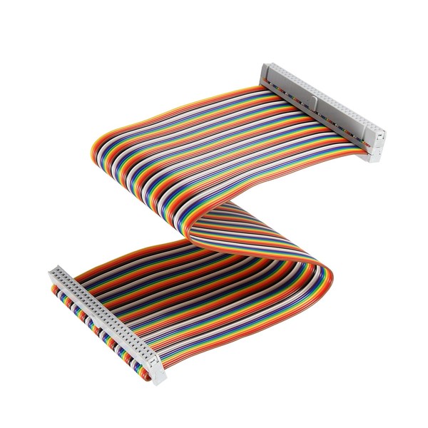 DMiotech 1 Pack 64 Pins Wire Flat Rainbow Ribbon Cable