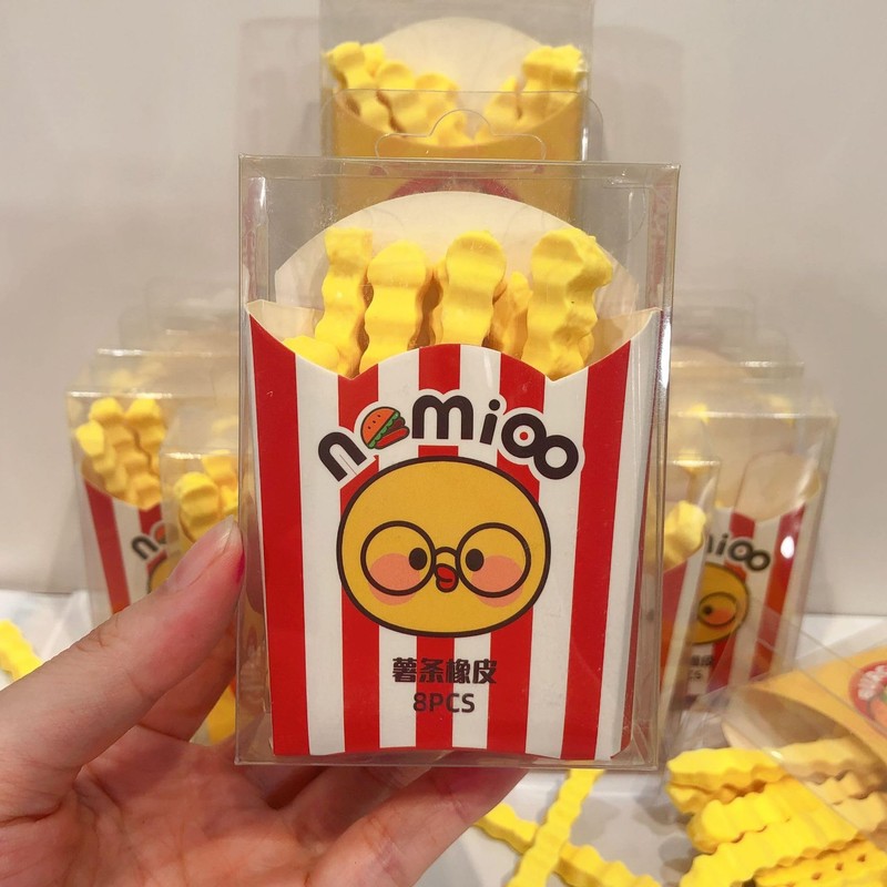 2Box French Fries Chips Eraser Pencil Erasers Cute Fun Novelty