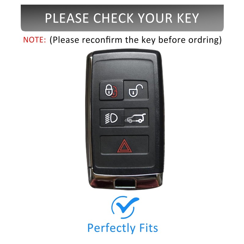Qunzes Key Fob Cover with Heavy-duty Keychain for Rover Evoque