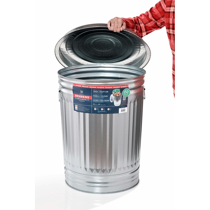 Behrens Galvanized Steel Trash Can 20 gallon