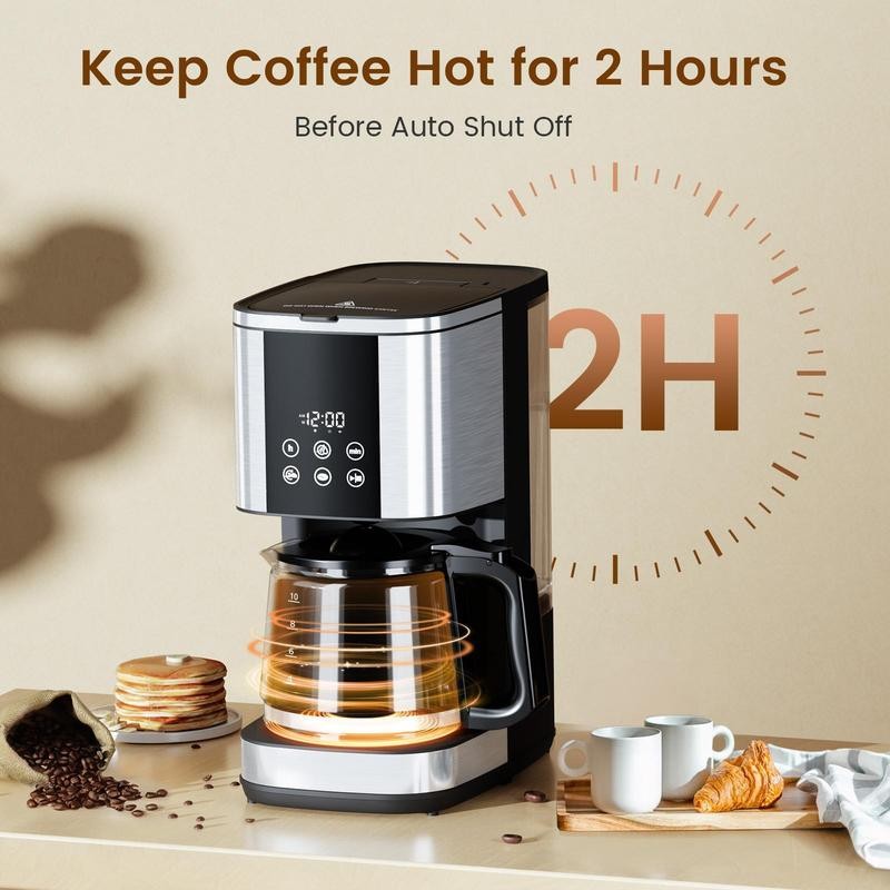 COWSAR 10-Cup Coffee Maker, 24-Hour Programmable Coffee Brewer, Keep Warm,