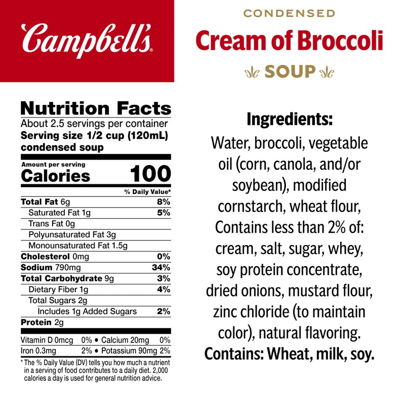Campbell's Condensed Cream of Broccoli Soup, 10.5 Oz Can