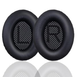 Replacement Earpads Cushions for Bose QuietComfort 35 & Quiet Comfort 35 II, Headphones Ear Covers Ear Pads for Bose QC35/QC35II/25/15 QC2 / Ae2 / Ae2i / Ae2W / Sound Link/Sound True-Black&Black