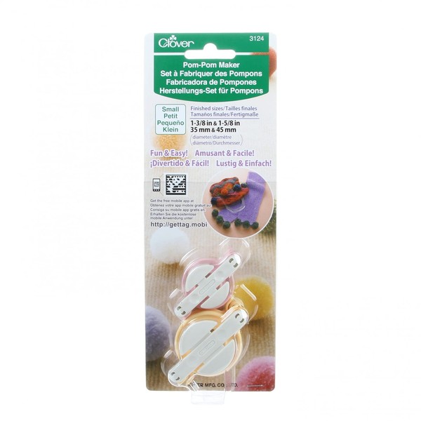 Clover Small Pom-Pom Maker (1-3/8" & 1-5/8") - 2 per