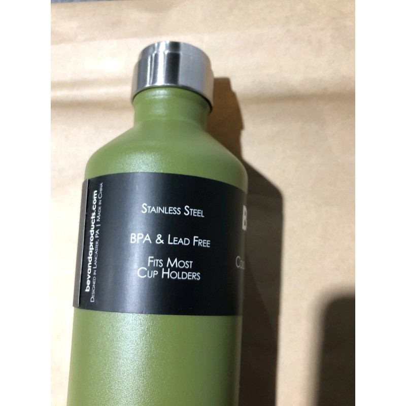 Bevanda Water Bottle 16 oz Olive Green, Holds Hot or