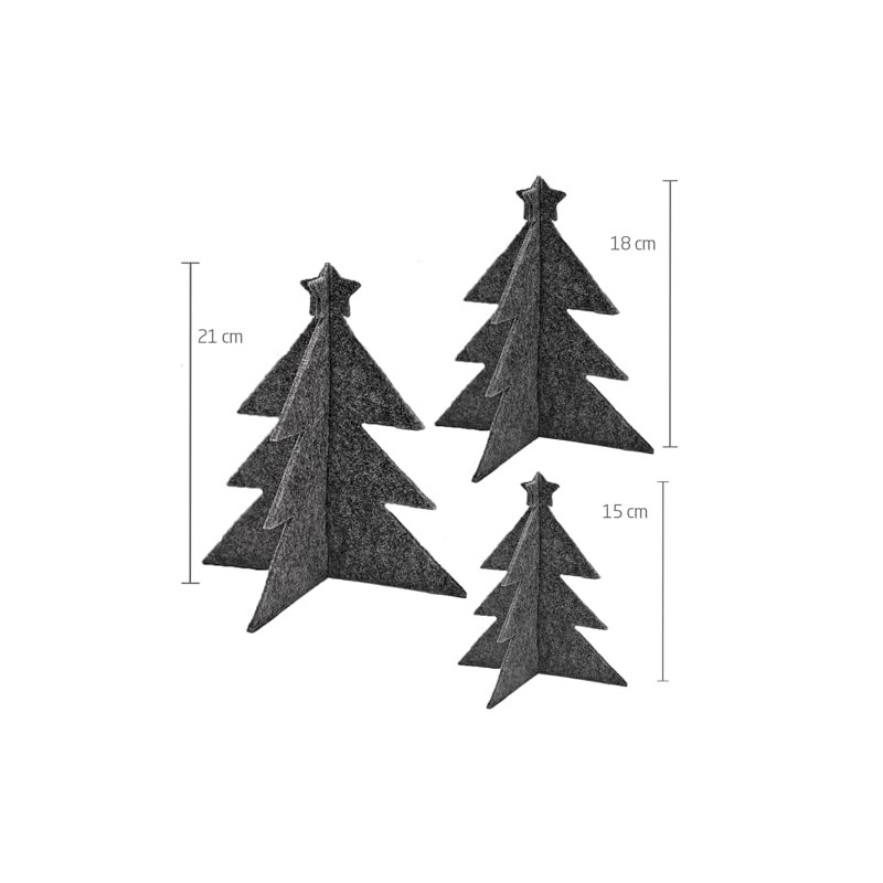 Miqio Stylish Christmas Decoration - Felt Christmas Trees - Set
