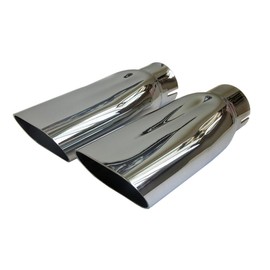 Inline Tube Replacement For 1969-72 Chevelle SS Rear Tail Pipe Chrome Cow Bell Tips Pair