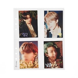 hihaba Wide A5 DoubleSided 4-Pocket(3x4") 10sheets, Crystal Clear Pocket Sleeves 12Types, Photo Album Refill Pages for 6ring Binder