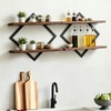 Geometric Floating Shelves Set of 2 Wood Wall Mounted Display