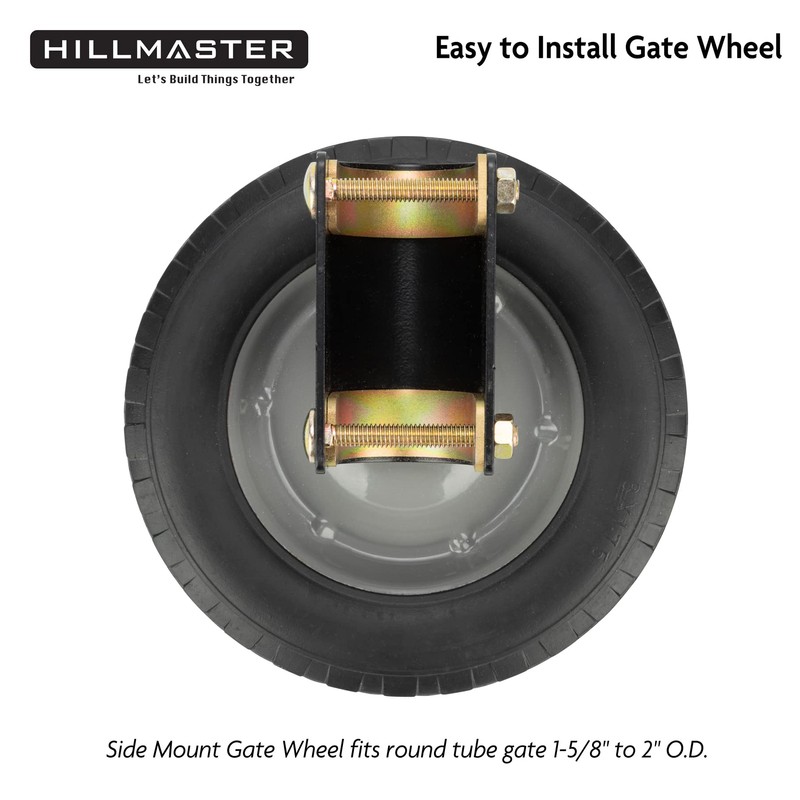HILLMASTER 8 Inch Gate Wheel Caster Kit for 1-5/8" to