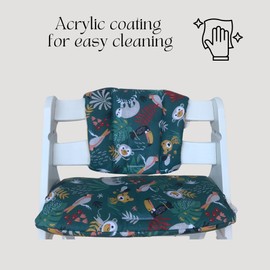 Lucca Kids, High Chair Seat Cushion, Easy Cleaning, Non-Slip, Compatible with Hauck Alpha and Similar Highchairs, Jungle