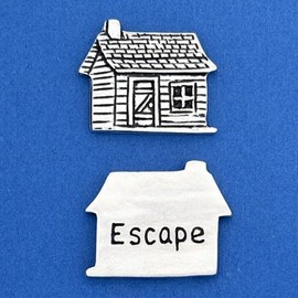 Basic Spirit Pocket Token Coin - Cabin/Escape Coin - Handcrafted Pewter, Love Gift for Coin Collecting, Silver