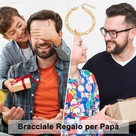 FANCIBAND Bracelet Men Women Silver 14k Gold Figaro Couple Bracelet Adjustable Gifts for Men and Women Gift Birthday Christmas Anniversary Valentine's Day, Yellow Gold, Not applicable.