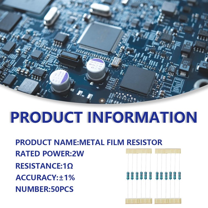 Innfeeltech 2 W 1% Tolerance 1 Ohm Metal Film Resistor
