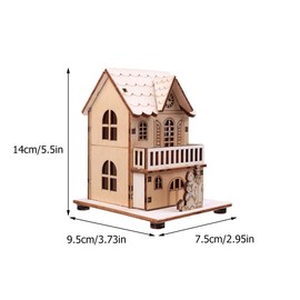 NUOBESTY 2pcs LED Light up Wooden Christmas House Village Decorations Christmas Table Centerpieces