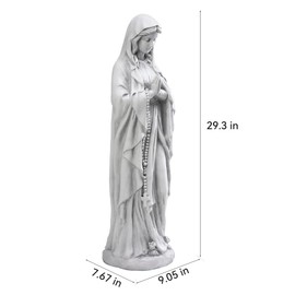 JXNCJXZG Virgin Mary Praying Statue 29.3 Inch Tall Religious Decorations Statue Outdoor Garden Clearance for Home Lawn Yard Patio Hallway Decor Sculpture Magnesium Oxide Stone