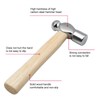 Mini Wooden Handle Round Head Hand Hammer,3 PCS Reinforced Ball
