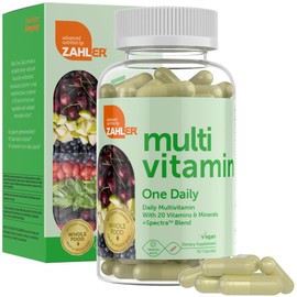 Zahler - One Daily Vegan Multivitamins for Women & Men (60 Count) Kosher Vegan Multivitamin - Essential Vitamins & Minerals with Whole Food Spectra Blend - Vegetarian and Vegan Vitamins for Adults | Zahler