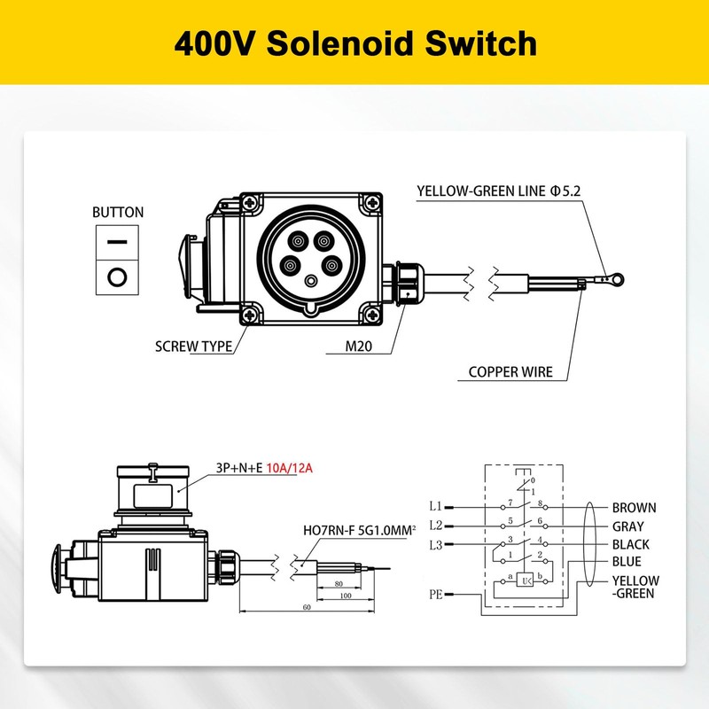 Machine Switch 400 V, 3-Phase Motor Protection Switch with 5P