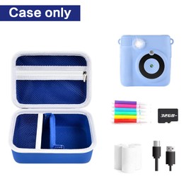 Againmore Children's Camera Bag Compatible with Greenkinder/for Uleway/for Gofunly/for Nuotun Digital Camera. Instant Camera Storage Box (Deep Blue), Deep Blue, No