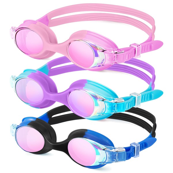NSSIW Goggles Kids Swim Swimming-Goggles-for-Kids: Anti Fog Kids Goggles with