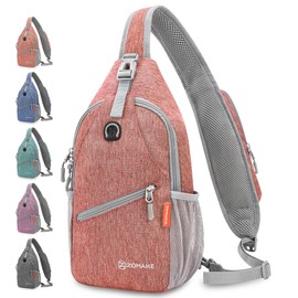 ZOMAKE Small Sling Bag-Travel Sling Backpack, Waterproof Hiking Cycling Crossbody sling pack for Men Women(Orange)