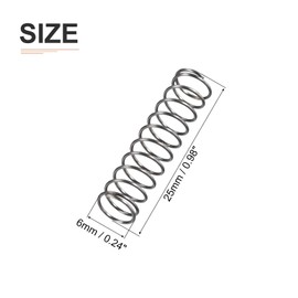 DTGN 0.5x6x25mm(DxODxL) Compression Spring - 10Pack - Good for Machinery - Spring Steel Extension Spring - Gray