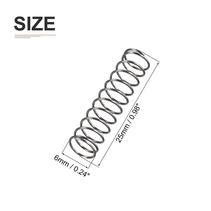 DTGN 0.5x6x25mm(DxODxL) Compression Spring - 10Pack - Good for Machinery