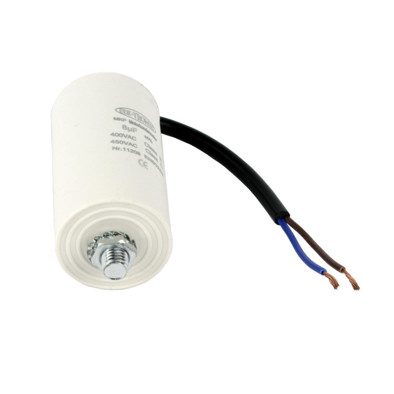 Starting Capacitor, Motor Capacitor, Working Capacitor, Cable 8 μF, 450