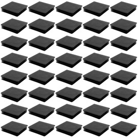 SEHOI 40 PCS 4 x 4 inch Plastic Plugs, Square Tubing Caps, Black Tubing End Caps for Furniture Legs, Square Tube Post