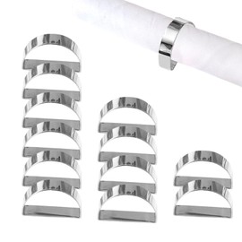 Auch Semicircle Gold Napkin Rings Set of 12, Metal Napkin Ring Holders for Weddings, Dinner Parties, Banquet, Christmas, Thanksgiving, Buffet Table Setting and Every Day Use