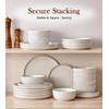 Stoneware Dinnerware Sets Service for 4, 12 pcs Reactive Glaze