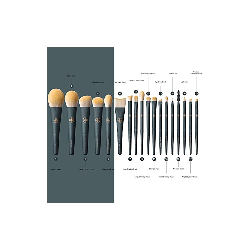 EIGSHOW Juego de brochas de maquillaje profesional de 18 piezas
