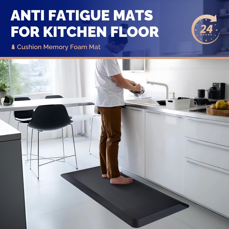 FEATOL 2 Packs Anti Fatigue Mat for Kitchen Floor Thick