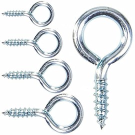 SISI UK® 20 x Heavy Duty Screw in Eye Hooks 30mm,35mm,40mm,45mm,55mm,65mm,75mm -Metal/Wood/Thread/Twist/Ring/HoopHeavy Duty Loop/Vine/Hoop/Frame Eye Hooks (65MM)