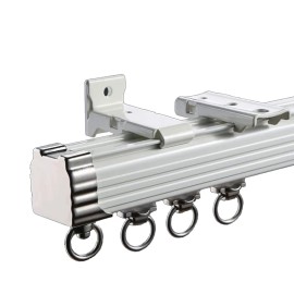 ZSHINE Curtain Tracks Ceiling or Wall Mounting Heavy-Duty Curtain Rails Aluminum Curtain Trackcolor: Champagne