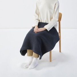 Muji Cotton Linen Waffle Weave Blanket, 31.5 x 51.2 inches (80 x 130 cm), Navy 84758386