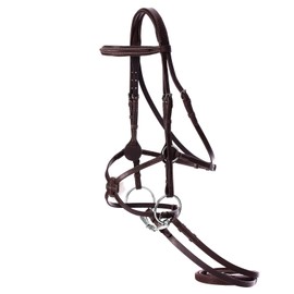 Equinavia Saga Adjustable Padded Fancy Stitched Figure 8 Bridle with Reins - Chocolate Brown - Cob