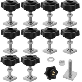DAIRYCOF 12 Sets T-Nut Nutensteine M6x35mm, 20x20x4mm Nutensteine Dachträger inkl. Sterngriffmuttern & Unterlegscheiben – kompatibel mit Dachträger, Relingträger, Fahrradträger & Schiene