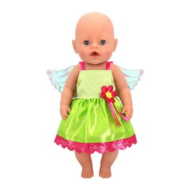 NIXNUT Doll Clothes Dress with Wings Angel Elf Outfit with Flower for 18 Inch American Girl Doll