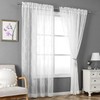 VISIONTEX 2 Pieces Moroccan Trellis Embroiderd White Sheer Curtains, Euro