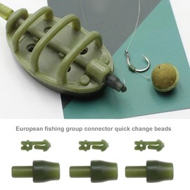 30Pcs Quick Change Connector Replacement Method Feeder Connectors Quick Change Beads Fishing Accessories for Stillwater River Green