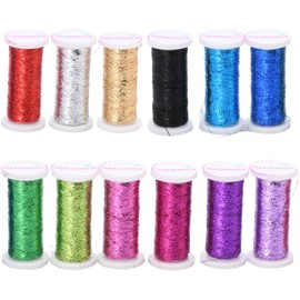 Selanusa Hilo Metálico para Bordado y Costura – Hilo Decorativo Brillante para Manualidades, Artesanías y Proyectos Creativos