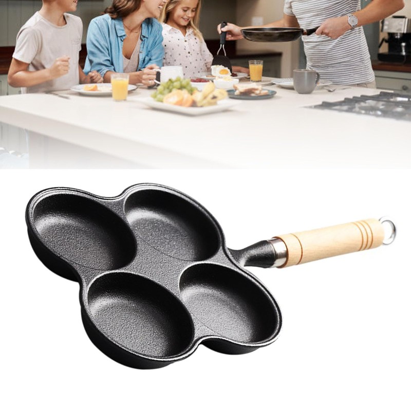Eggs Pan 4 Cup Nonstick Cast Iron Omelette Skillet for